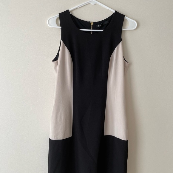 Dresses & Skirts - C Luce Color Block Sleeveless Cocktail Dress in Black and Beige. Size Sm…